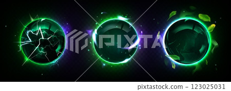 Green and purple magic glow ball with light effect 123025031