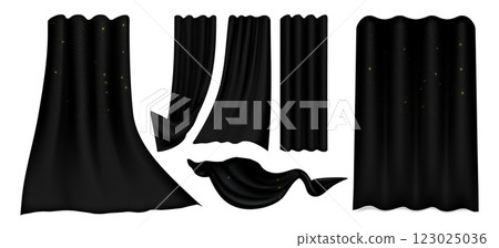 Black curtain collection Black curtain collection 123025036