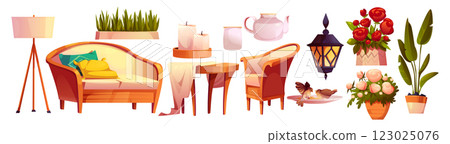 Terrace garden patio furniture set Terrace garden patio furniture set 123025076