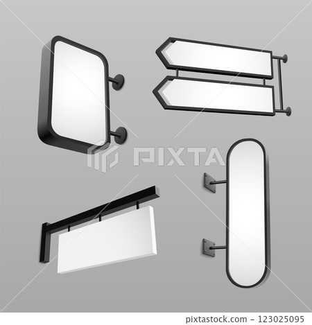 3D wall signboards set isolated on background 123025095