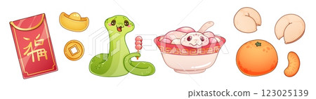 Chinese New Year cartoon elements Chinese New Year cartoon elements 123025139