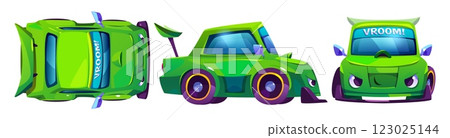 Green race car character set 123025144
