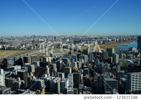 Kawasaki city center and skyscrapers shining against the blue sky February Kawasaki 496 Kawasaki City Hall 123025186
