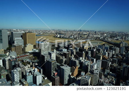 Kawasaki city center and skyscrapers shining against the blue sky February Kawasaki 501 Kawasaki City Hall Kawasaki city center and skyscrapers shining against the blue sky February Kawasaki 501 Kawasaki City Hall 123025191