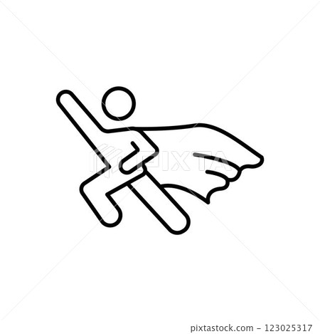 Super man icon in thin line style Vector illustration graphic design Super man icon in thin line style Vector illustration graphic design 123025317