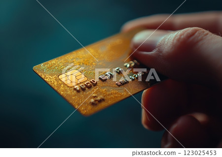 Transaction action financial environment credit card close-up view modern finance concept 123025453