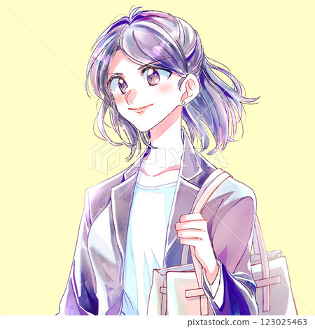 A positive woman in a suit 123025463