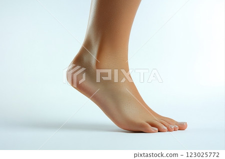 Foot anatomy focus studio setting photography neutral background close-up human body exploration Foot anatomy focus studio setting photography neutral background close-up human body exploration 123025772
