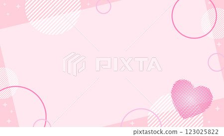 Pop and cute heart background [16:9 material series] 123025822
