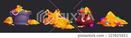 Treasure pile collection for game design 123025851