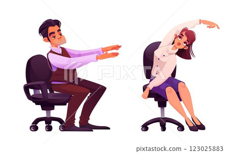 People stretching in office 123025883
