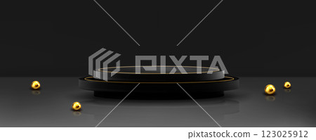 3d luxury black and gold product display podium 3d luxury black and gold product display podium 123025912