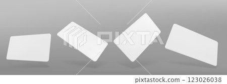 Blank gift card mockups set isolated on gray 123026038