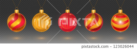 Christmas balls set isolated on transparent Christmas balls set isolated on transparent 123026044