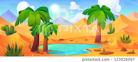 Desert oasis landscape 123026097