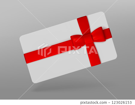 Blank white template of plastic gift card mockup 123026153