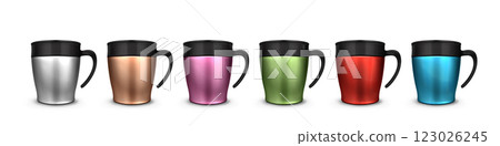 Tumbler cup set with black handles 123026245