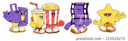 Groovy cinema mascot set 123026273