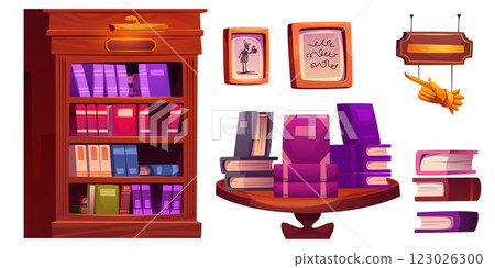 Bookstore interior elements 123026300