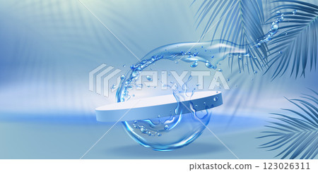 Tropical water splash stage design Tropical water splash stage design 123026311