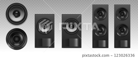 Black audio speaker systems Black audio speaker systems 123026336