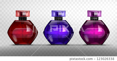 Transparent glass bottle for fragrance. 123026338
