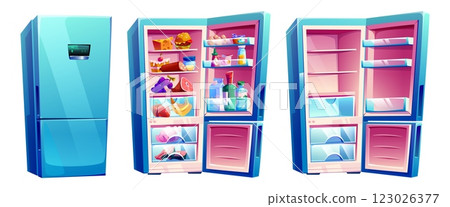 Modern cartoon refrigerator set 123026377