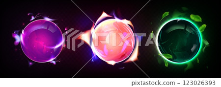 Energy light ball. Magic power glow effect sphere Energy light ball. Magic power glow effect sphere 123026393