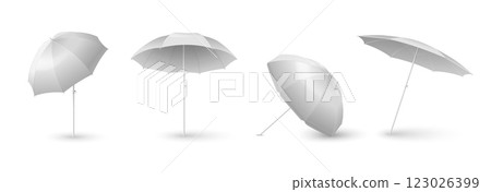Beach umbrella mockups set 123026399