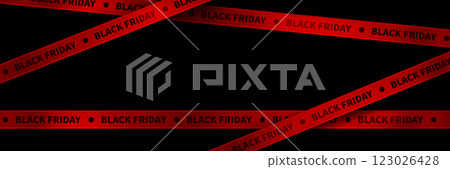 Black Friday red tape ribbon for discount banner Black Friday red tape ribbon for discount banner 123026428