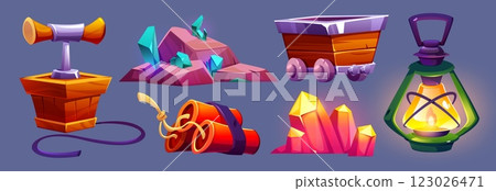Mining game assets set. 123026471