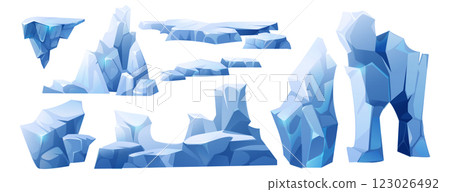 Arctic ice glacier with snow and mountain cartoon Arctic ice glacier with snow and mountain cartoon 123026492