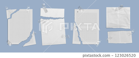 Torn note paper. Rip school notebook page vector Torn note paper. Rip school notebook page vector 123026520