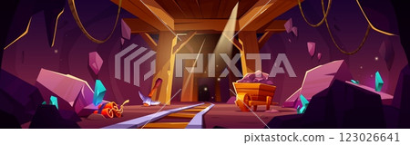 Cartoon mine interior 123026641