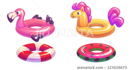 Inflatable rings set isolated on white Inflatable rings set isolated on white 123026673