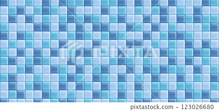 Pool wall texture. Mosaic seamless tile pattern. 123026680