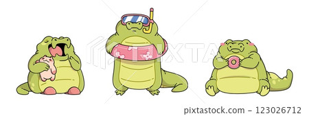 Cute alligator cartoon mascot. 123026712