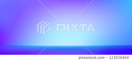 Blue purple color gradient studio room interior. 123026868