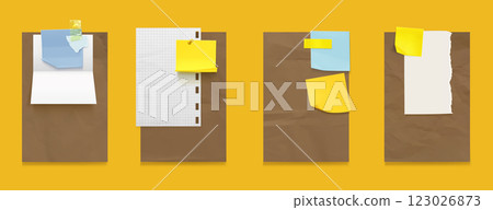 Memo note paper attached with adhesive tape Memo note paper attached with adhesive tape 123026873