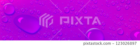Banner with water droplets and puddles pattern 123026897