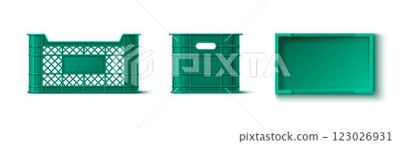 Plastic crate mockups set 123026931