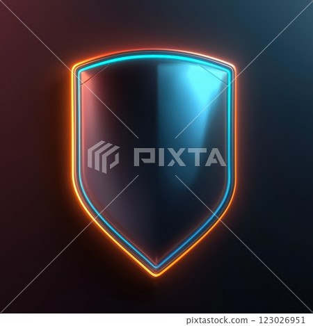 Dynamic shield design digital art abstract background cyber environment modern concept 123026951
