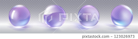3D glass balls set on transparent background 3D glass balls set on transparent background 123026973