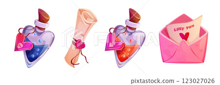Magical romantic items set Magical romantic items set 123027026