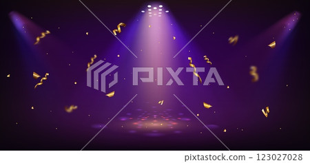 Casino spotlight stage for award hall. Movie night Casino spotlight stage for award hall. Movie night 123027028