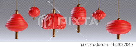 Chinese paper lanterns 3d set 123027040