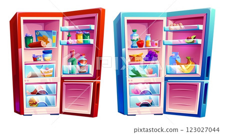 Fridge open view set 123027044