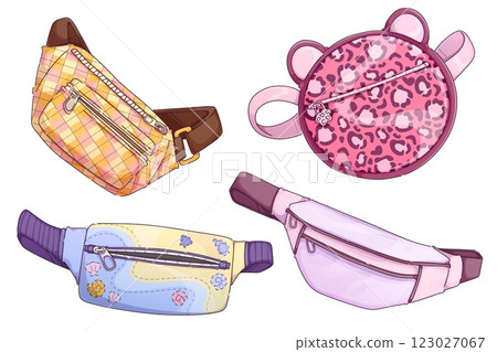 Fanny pack collection with various designs Fanny pack collection with various designs 123027067