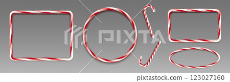 3D candy cane frames set 123027160