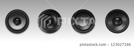 3d music loudspeaker. Stereo sound speaker system 123027166